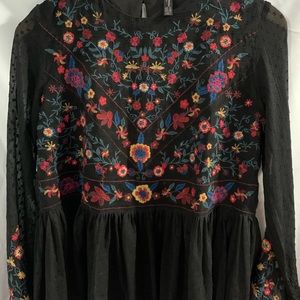 Zara embroidered blouse
